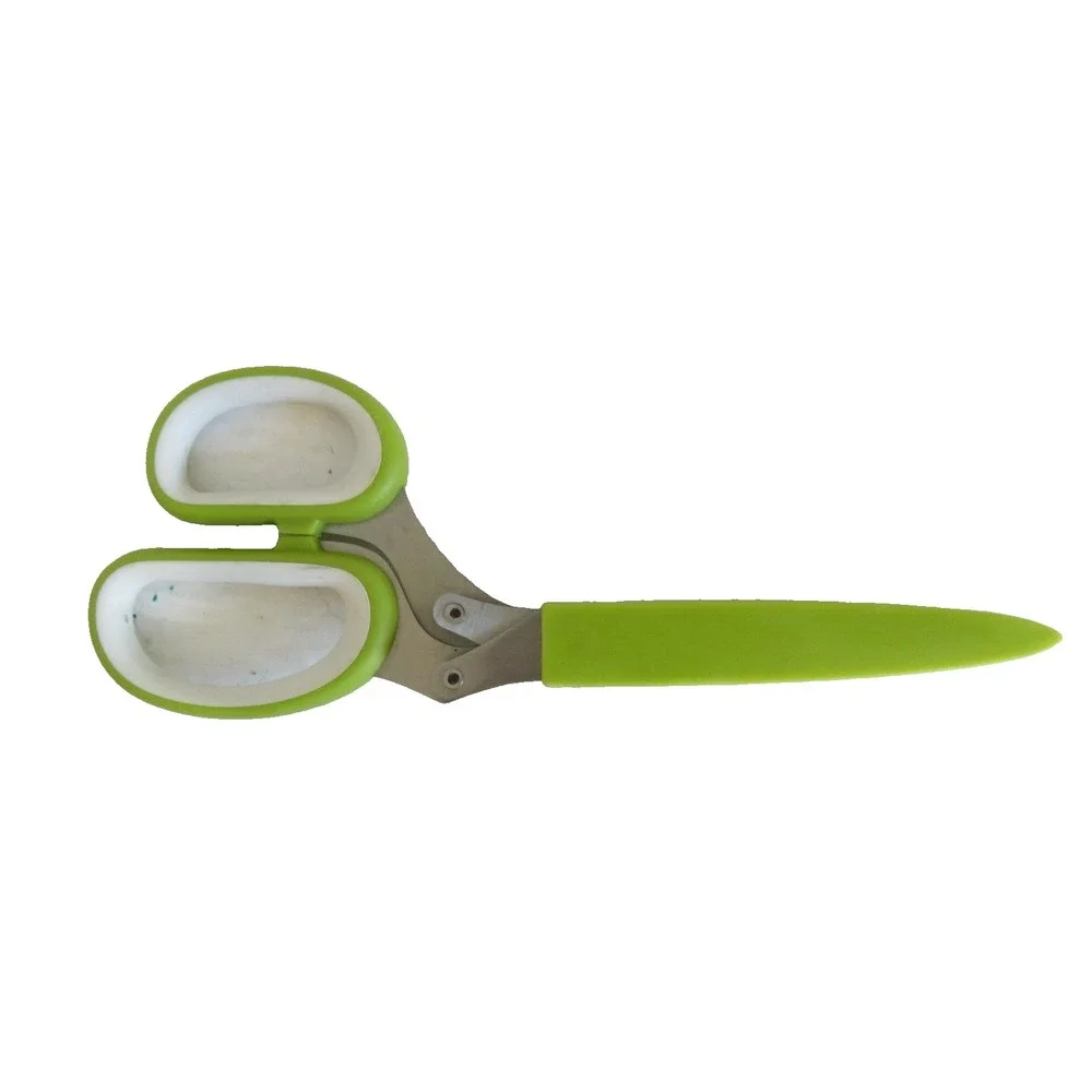 Crate & Barrel Herb‎ Scissors 5 Blade Stainless Steel w/Cover Green